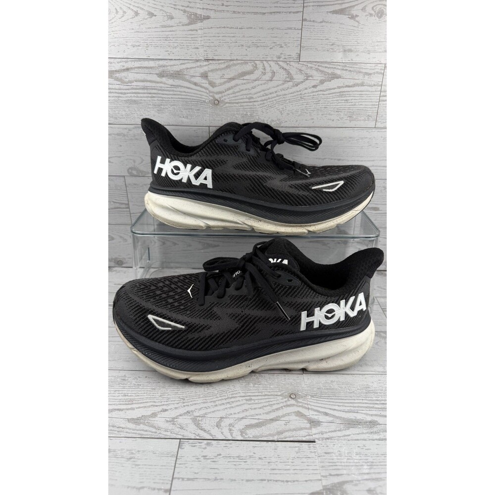 Hoka One One Clifton 9 1127896 Black US 7.5B Womens Sneakers Running Shoes #722